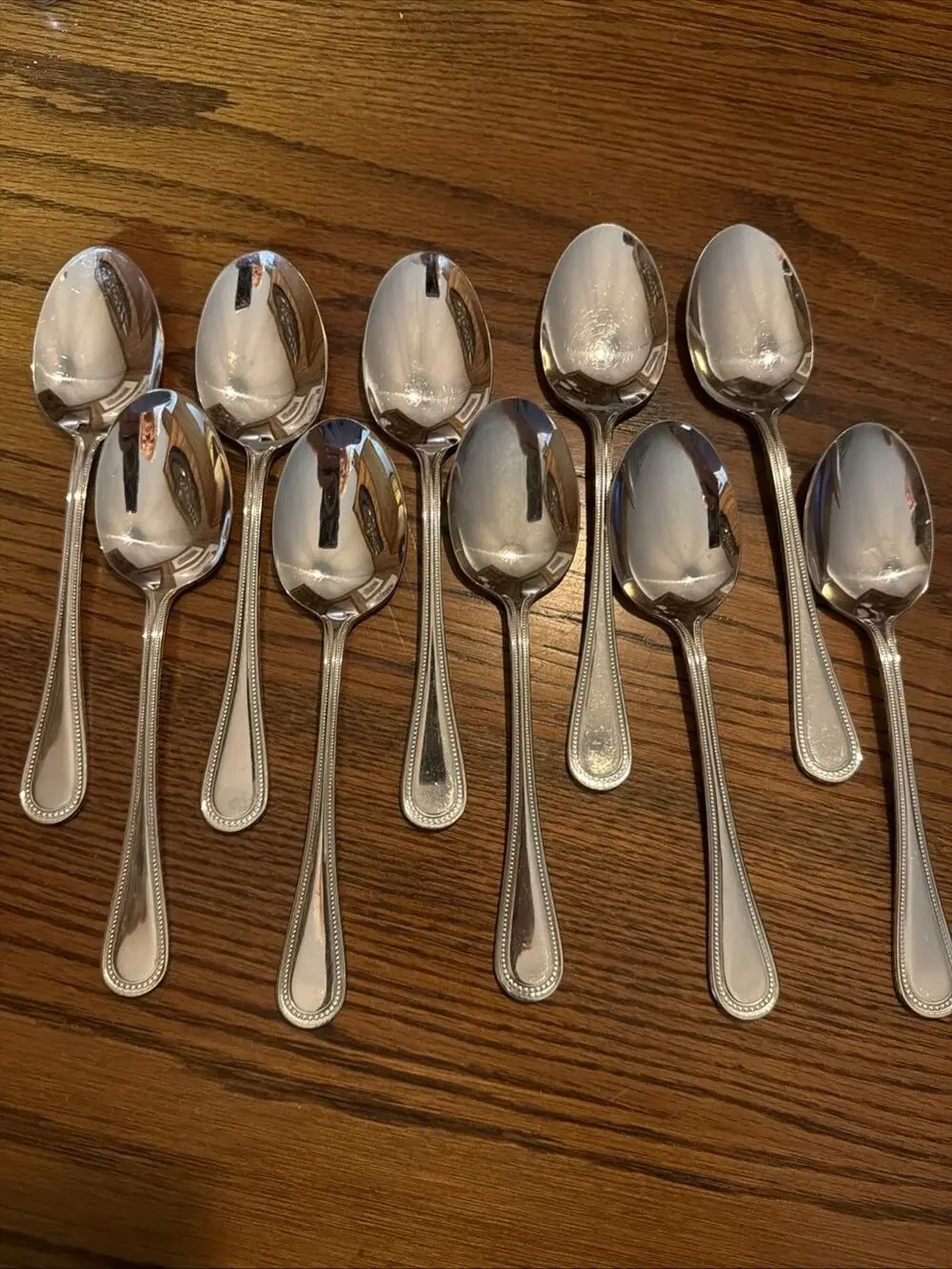 10 Soup Spoons CONTINENTAL BEAD Wallace 18/10 Stainless Replacements Tablespoon